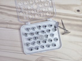 Set 26 picos caja acrilica tapa bisagra 